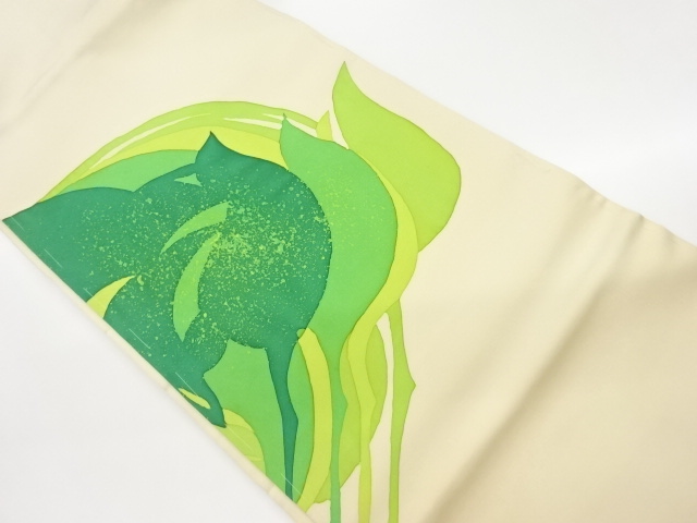 塩瀬抽象模様名古屋帯